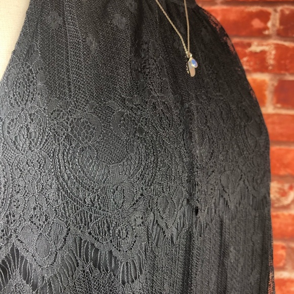 Astr High Neck Lace Overlay Shift Dress, M - Picture 4 of 7